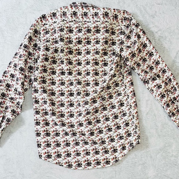 HENRI CHRISTIAN Floral Button Up Shirt Mens XL 15/15.5 34/35 Wrinkle Free EUC - Picture 3 of 3